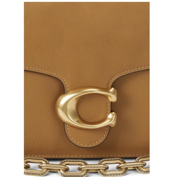 Coach Tabby Shoulder Bag With Chain / Tan Leather Gold Hardware Crossbody - New - Picture 7 of 7